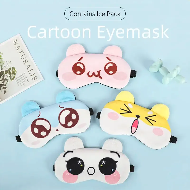 Détail du masque pour les yeux avec motif de dessin animé