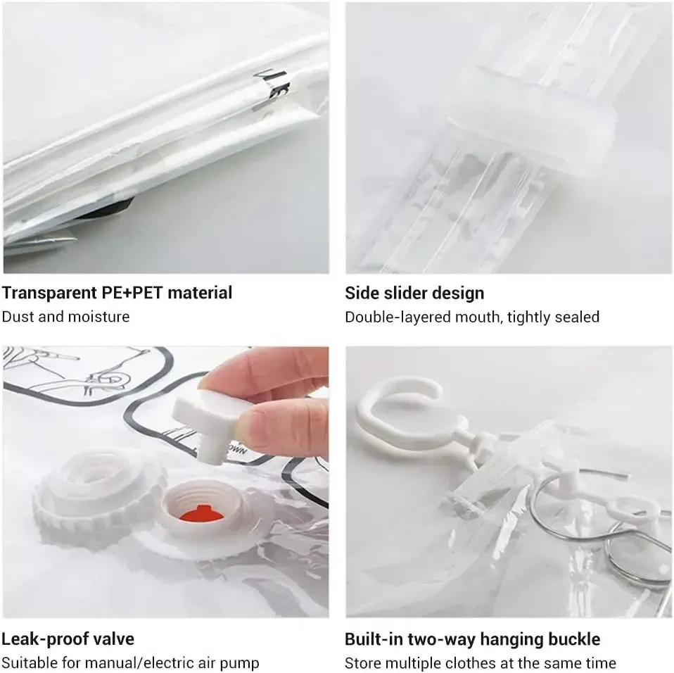 Housse de rangement sous vide suspendue pour costumes, manteaux et vestes habillées 4