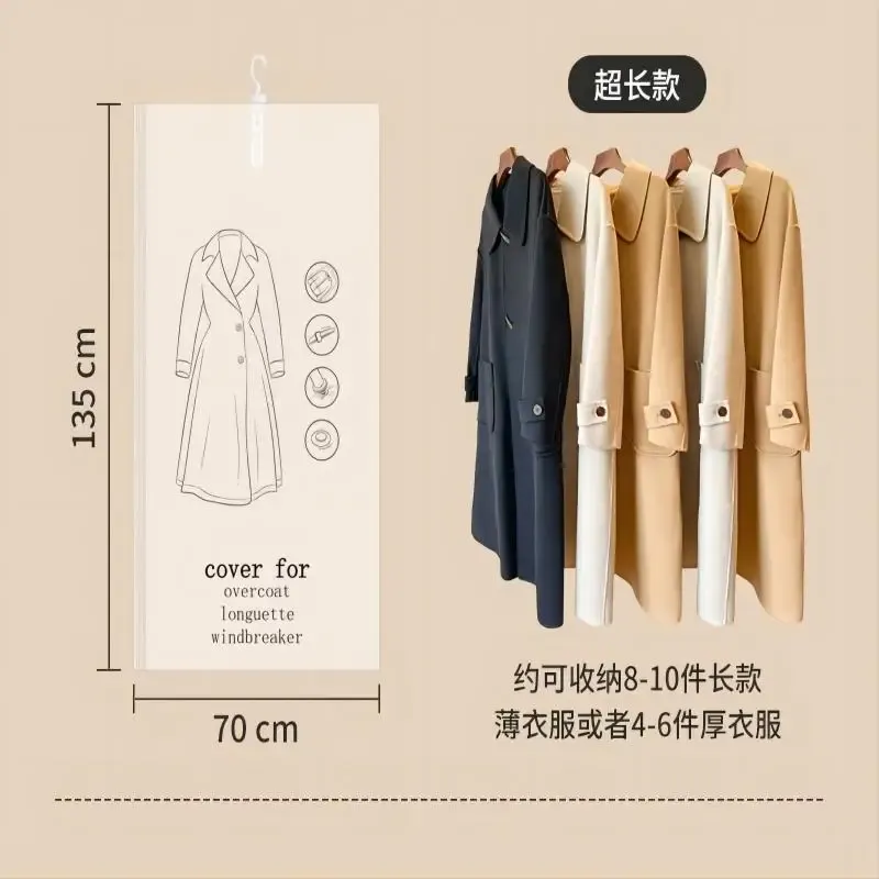 Housse de rangement sous vide suspendue pour costumes, manteaux et vestes habillées 6