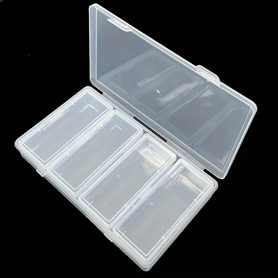 Boîte de rangement transparente en plastique à 4 compartiments réglables, avec séparateurs amovibles pour fournitures d'artisanat et de couture 5