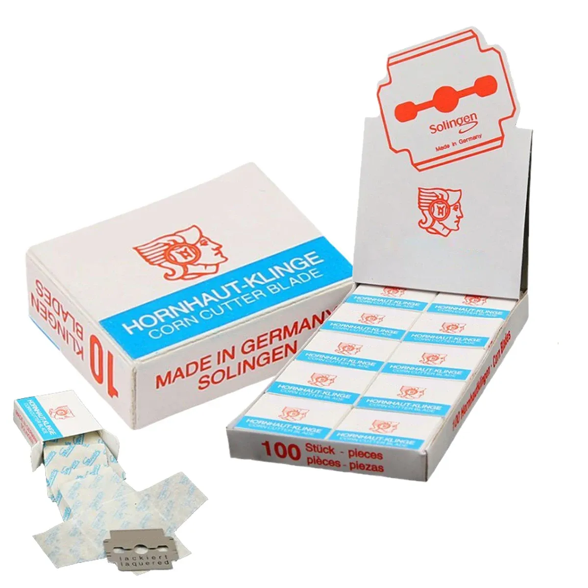 1/2 boîtes de lames de rechange pour rasoir à callosités, lames en acier inoxydable pour enlever les callosités, outils de pédicure (100 pièces) 8