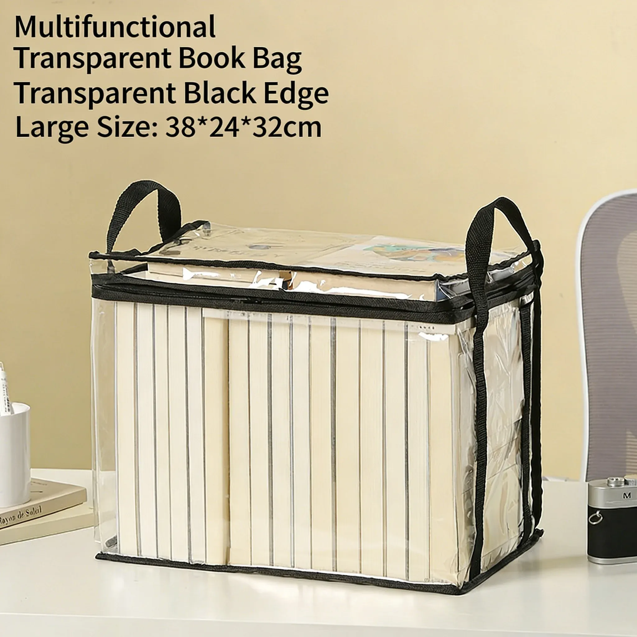 Boîte à livres pliable pour dortoirs et salles de classe, boîte de rangement transparente et étanche pour la maison 6