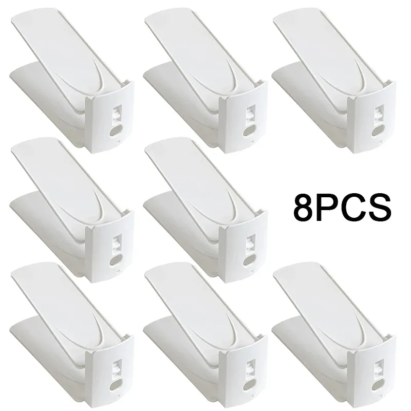 Étagère à chaussures compacte et extensible à 2 niveaux, réglable, pour placard, montage facile (lot de 2, 4 ou 8) 9