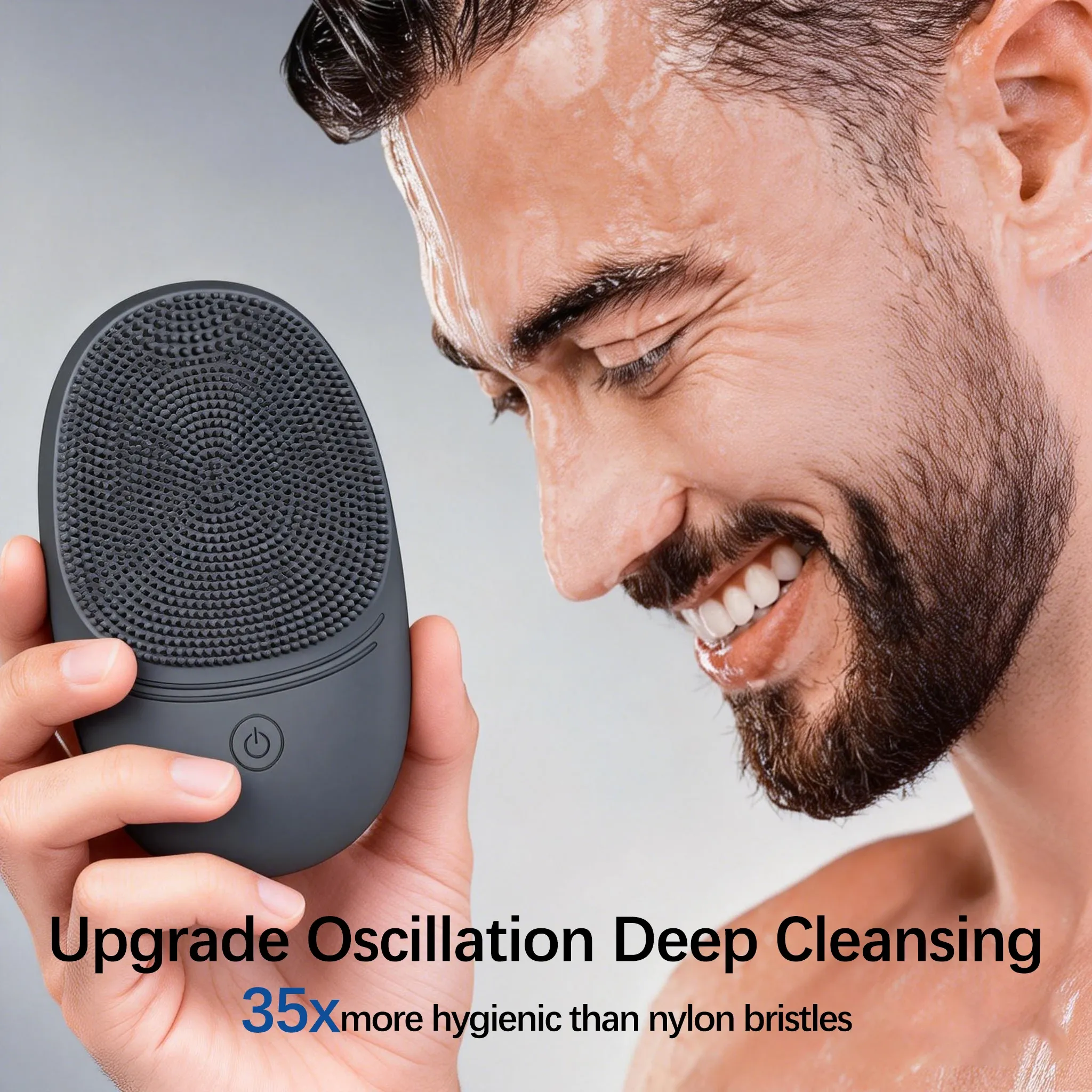 Brosse nettoyante faciale électrique en silicone souple, brosse nettoyante à vibrations soniques, nettoyage en profondeur