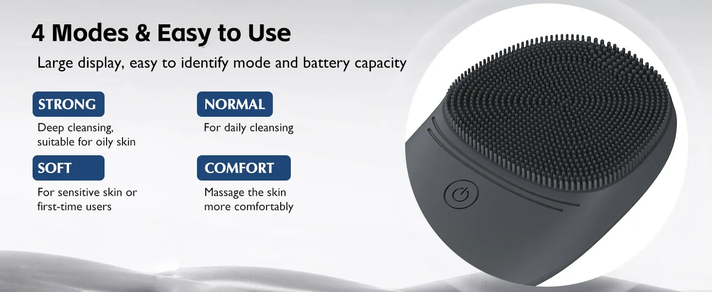 Brosse nettoyante faciale, détail de la tête en silicone