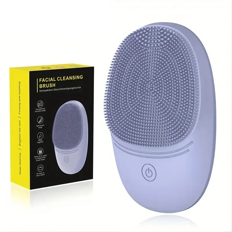 Brosse nettoyante faciale électrique en silicone souple, brosse nettoyante à vibrations soniques, nettoyage en profondeur 7