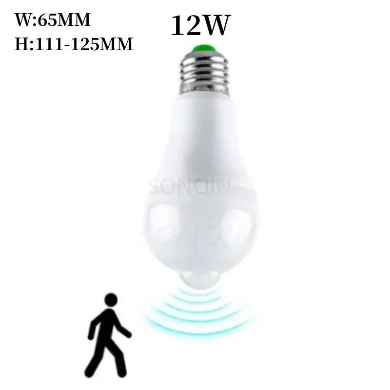 Ampoule LED E27 à détecteur de mouvement infrarouge, 10 W à 20 W, compatible 110 V / 220 V, éclairage automatique économe en énergie pour maison et porche 7