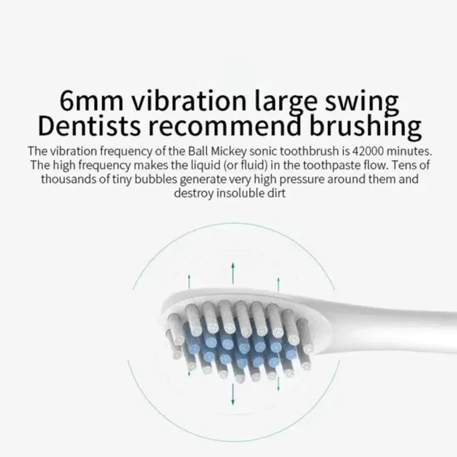 Brosse à dents électrique ultrasonique à six modes, poils doux, recharge USB, étanche, pour adulte, ensemble pour couple 3