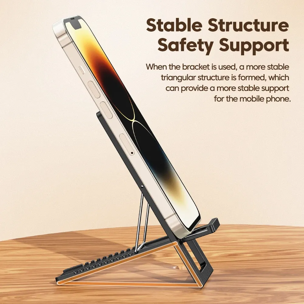 Support de téléphone portable pliable universel, support fin et léger pour iPhone 14, 13, Samsung S22, Xiaomi, support de bureau 4