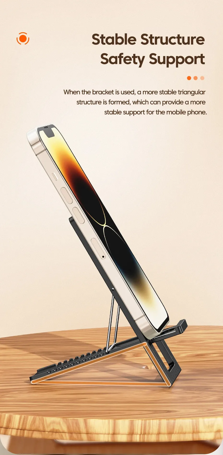 Détail du support de téléphone pliable
