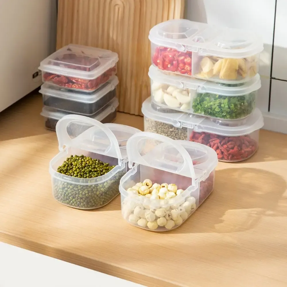Boîte de rangement rectangulaire en plastique scellée pour réfrigérateur, portable, avec couvercle, sûre pour les condiments et plusieurs types d'aliments 2