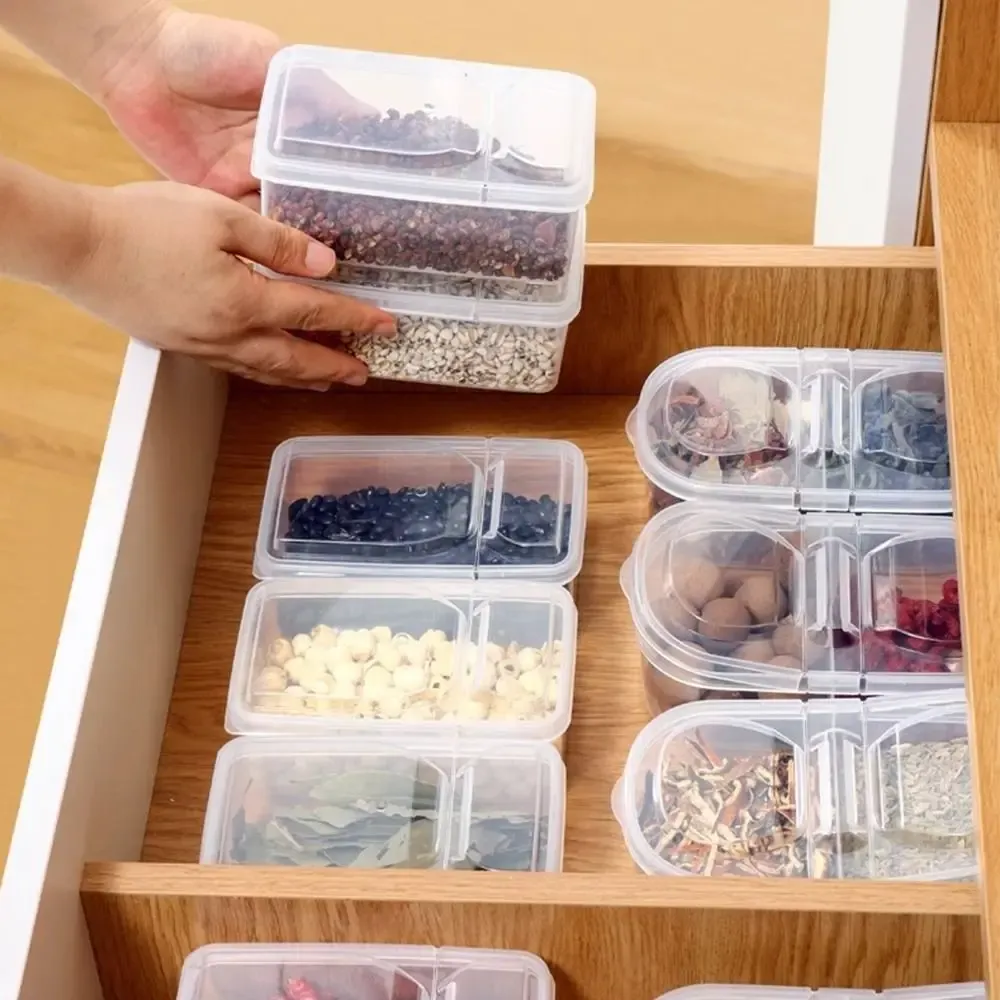 Boîte de rangement rectangulaire en plastique scellée pour réfrigérateur, portable, avec couvercle, sûre pour les condiments et plusieurs types d'aliments 5