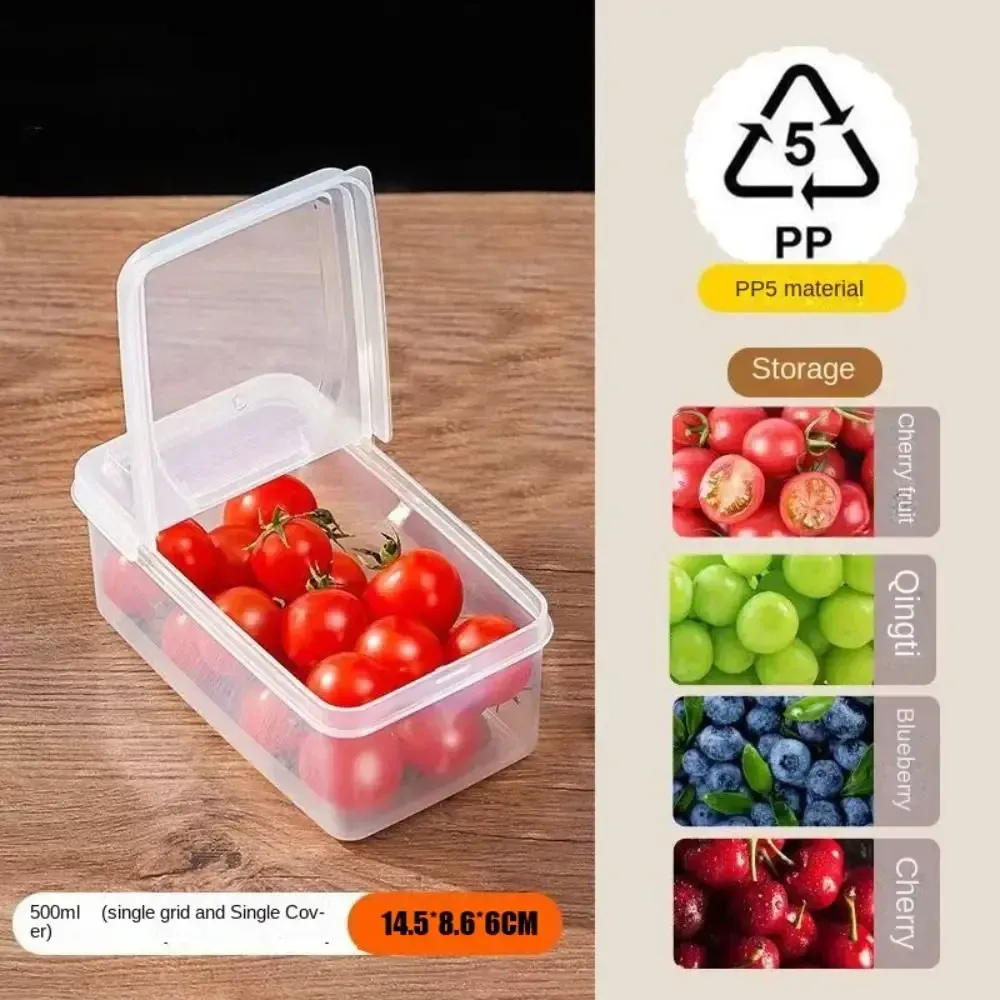Boîte de rangement rectangulaire en plastique scellée pour réfrigérateur, portable, avec couvercle, sûre pour les condiments et plusieurs types d'aliments 8