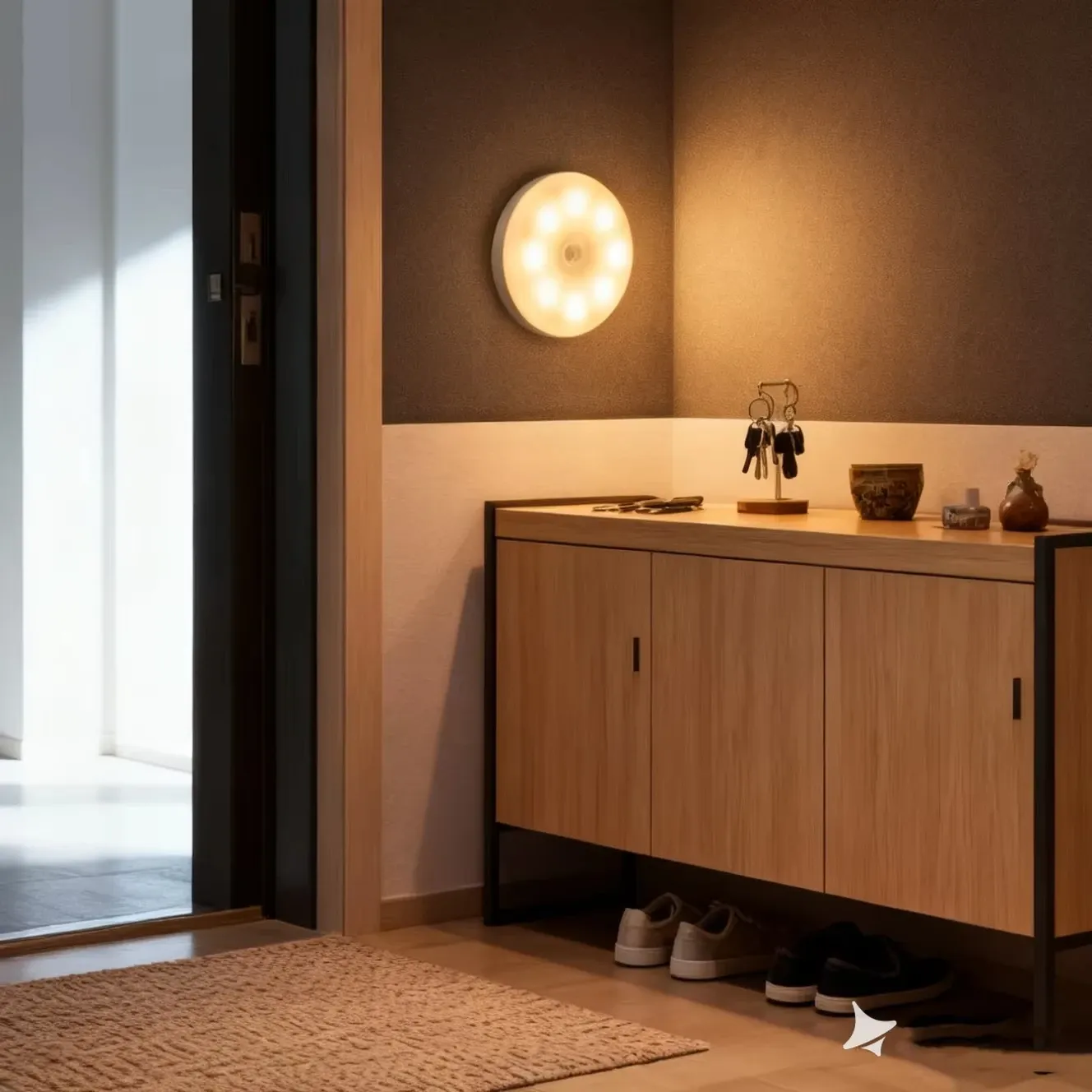 Veilleuse LED rechargeable USB avec détecteur de mouvement pour cuisine, chambre, escaliers, couloir, armoire et placard, économe en énergie 4