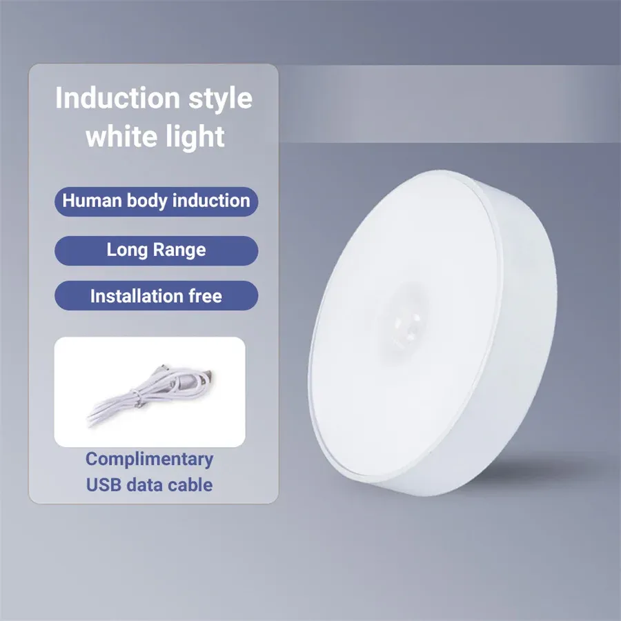 Veilleuse LED rechargeable USB avec détecteur de mouvement pour cuisine, chambre, escaliers, couloir, armoire et placard, économe en énergie 7