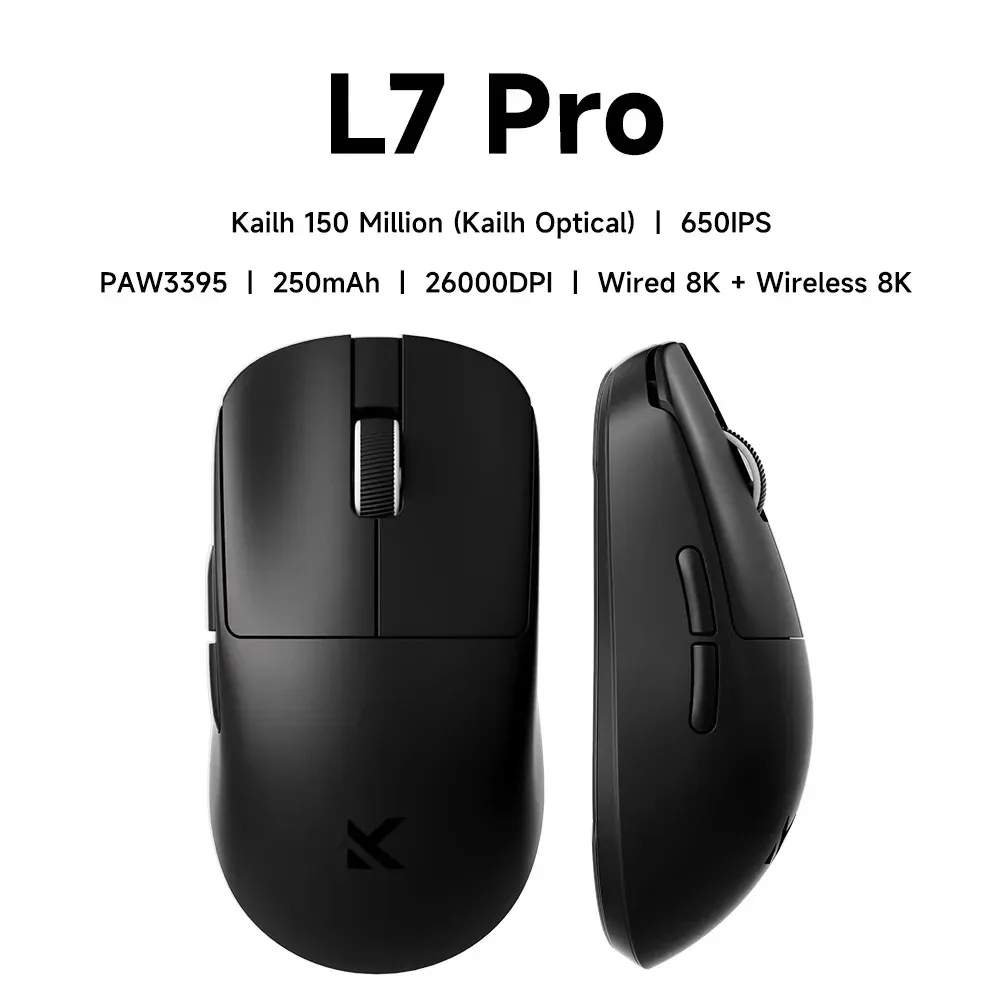 Souris de jeu sans fil MCHOSE L7 Ultra+ à capteur PAW3950, taille moyenne/grande, légère, trois modes de connexion 11