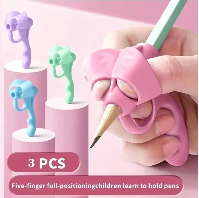 Lot de 2 à 4 correcteurs de prise de stylo en caoutchouc souple pour l'écriture et la posture 7