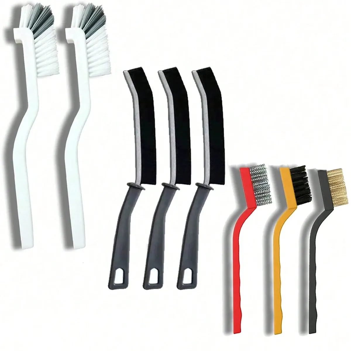 Lot de 8 à 9 brosses de nettoyage pour interstices, à poils durs, multi-usages, pour cuisine, salle de bain, coins, joints et évier 7