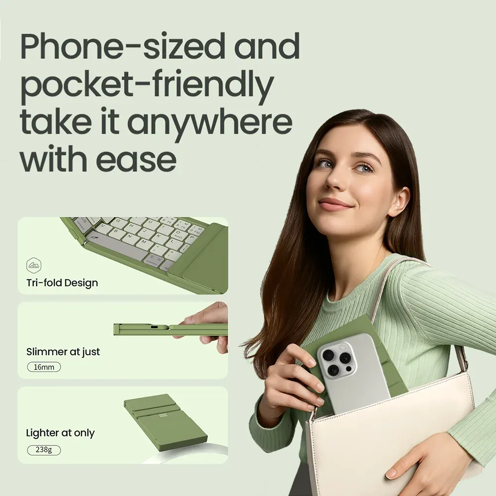 Clavier Bluetooth pliable NILLKIN avec pavé tactile, mini clavier rechargeable pour le bureau et les voyages, compatible Windows, iOS, Android et PC 4