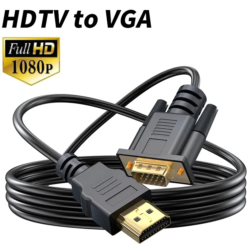 Adaptateur convertisseur HDMI vers VGA Full HD 1080p pour ordinateur portable, projecteur, moniteur, téléviseur et consoles Xbox et PS4 7