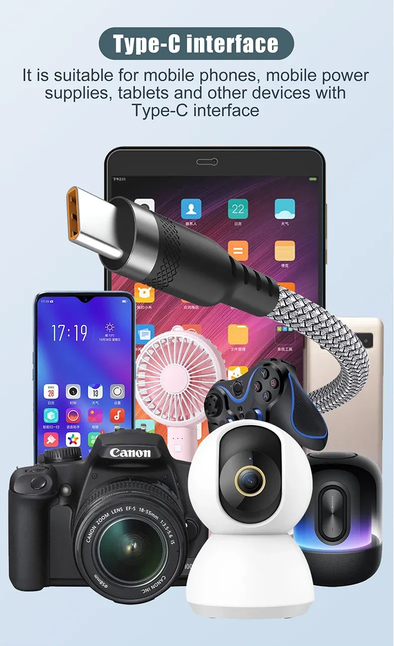 Câble de charge USB-C, détail du connecteur