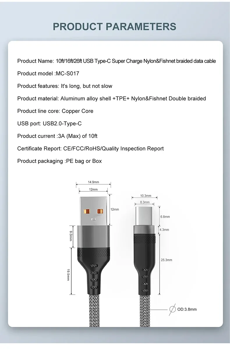 Câble de charge USB-C, présentation finale