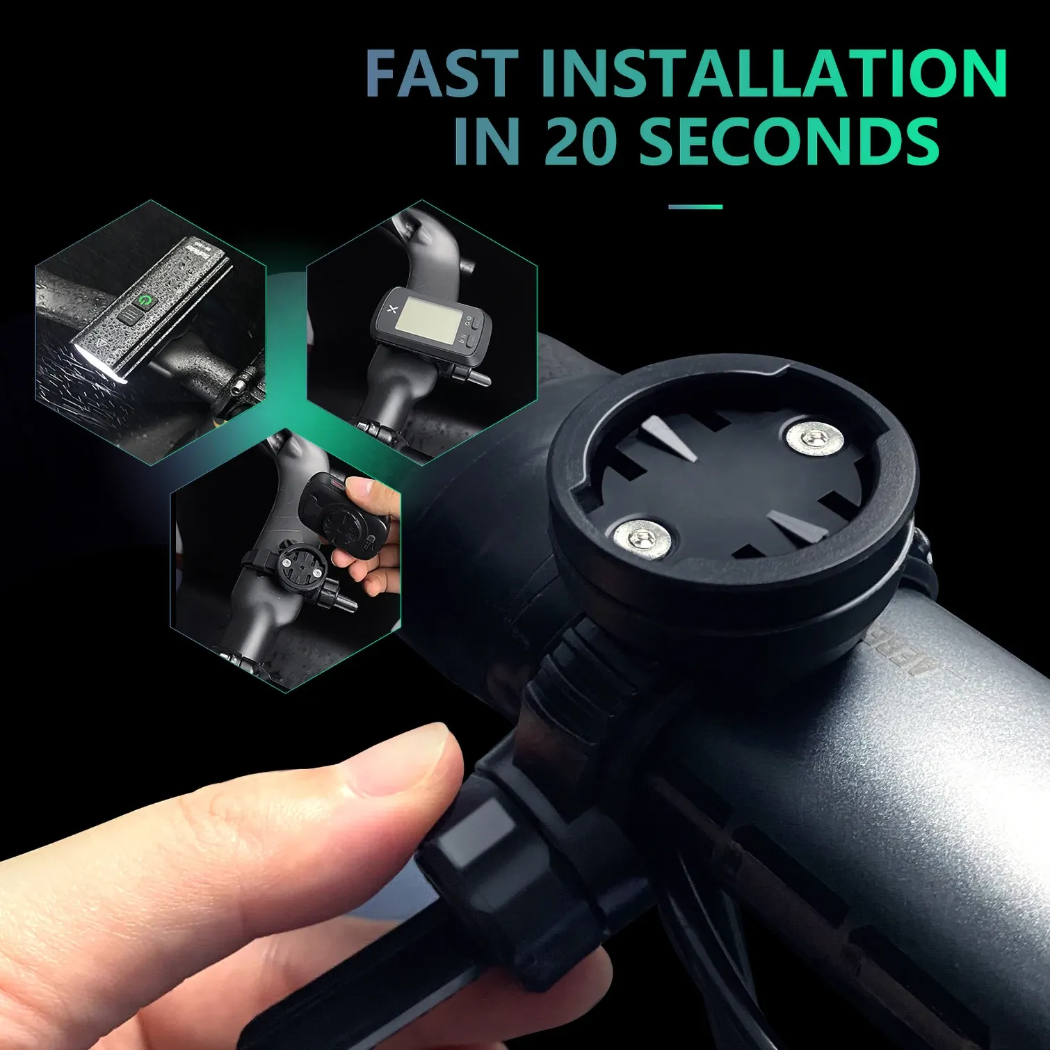 Support de fixation universel et rotatif pour ordinateur de vélo GPS CYCLAMI, compatible avec les modèles XOSS, Garmin, radar, feu arrière et phare 3