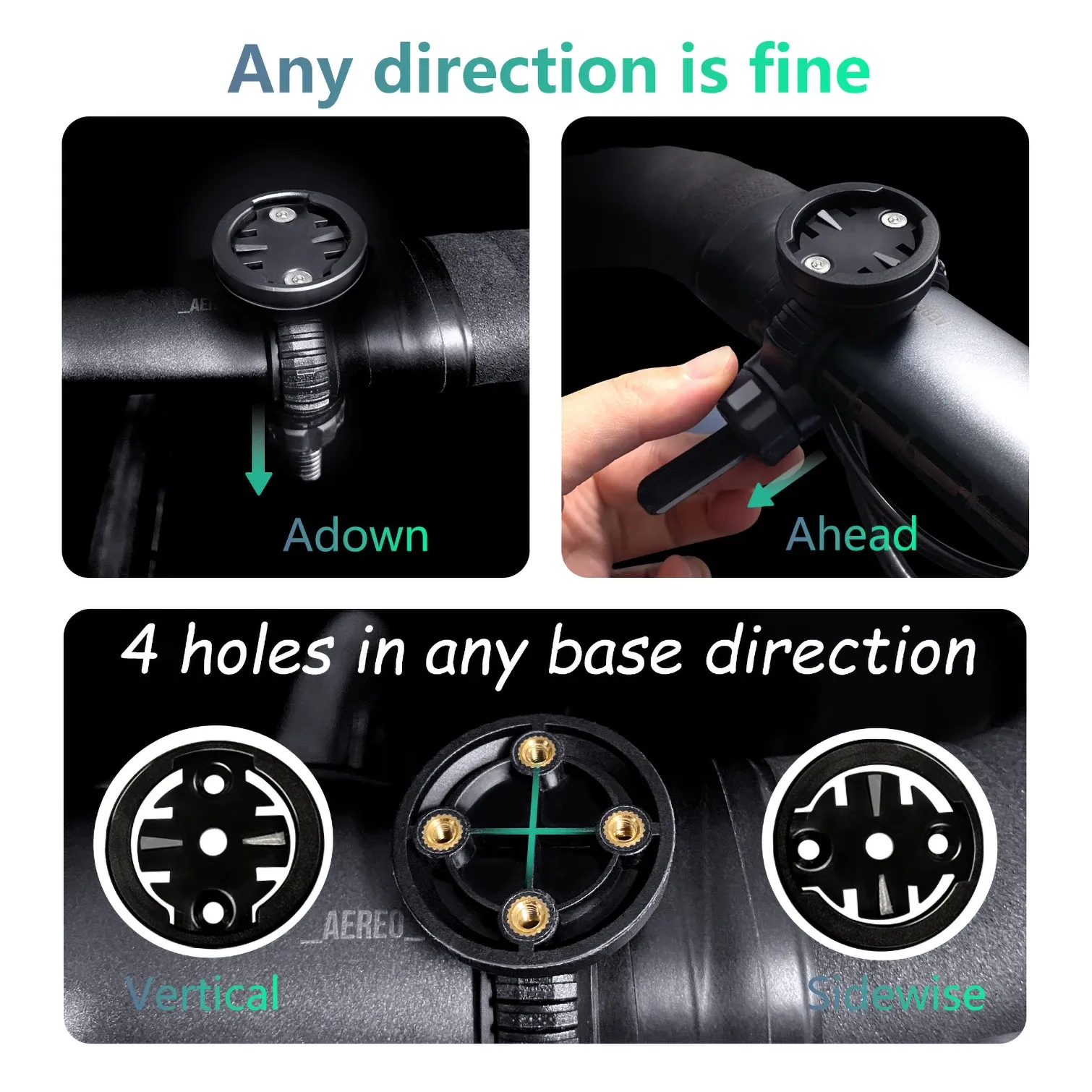 Support de fixation universel et rotatif pour ordinateur de vélo GPS CYCLAMI, compatible avec les modèles XOSS, Garmin, radar, feu arrière et phare 4
