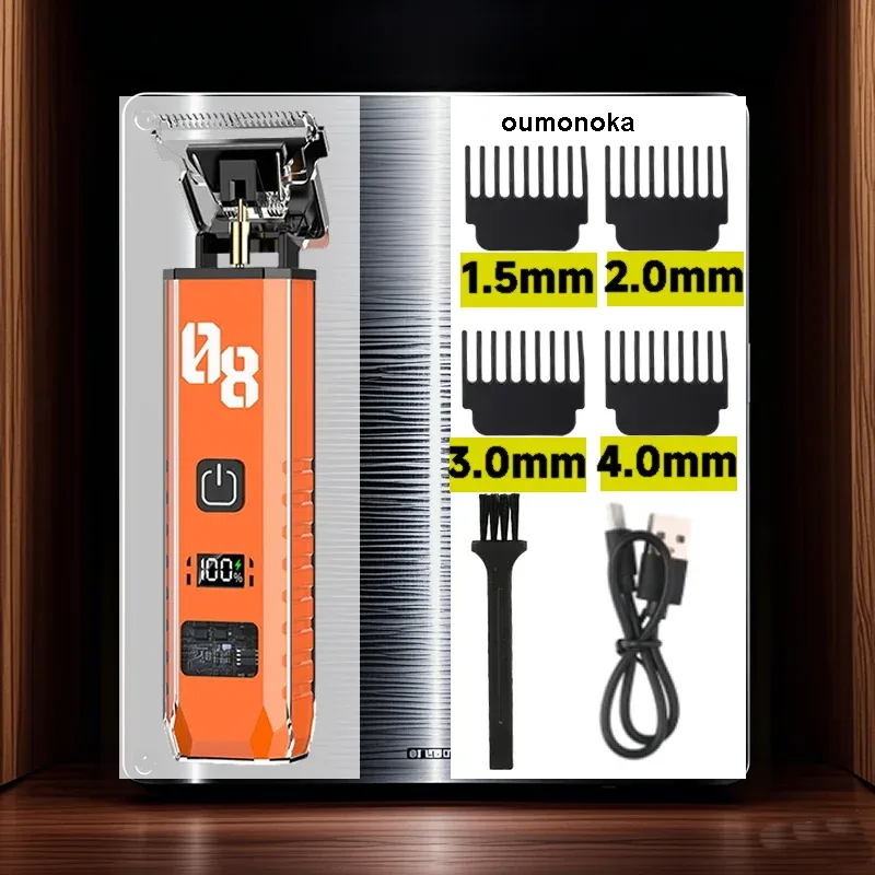 Tondeuse électrique rétro T9 sans fil, rasoir barbier rechargeable par USB, portable, pour hommes 7