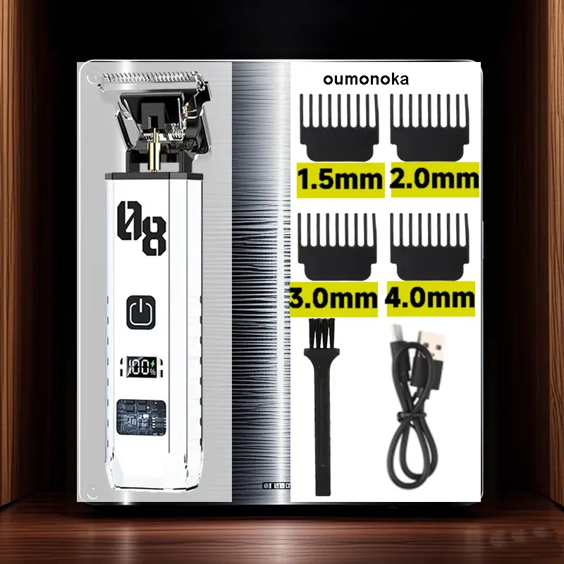 Tondeuse électrique rétro T9 sans fil, rasoir barbier rechargeable par USB, portable, pour hommes 8