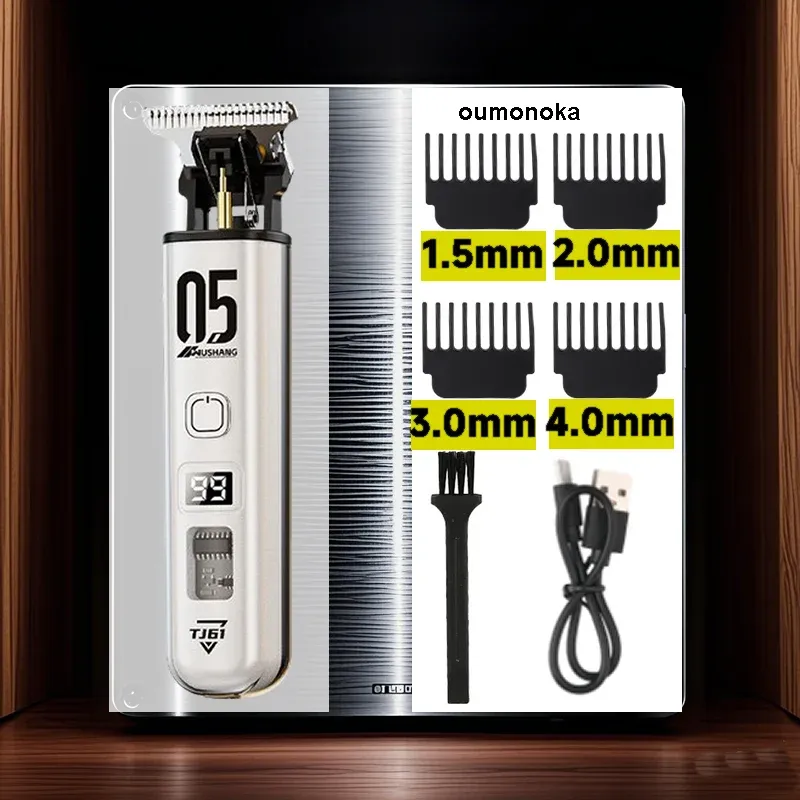Tondeuse électrique rétro T9 sans fil, rasoir barbier rechargeable par USB, portable, pour hommes 12