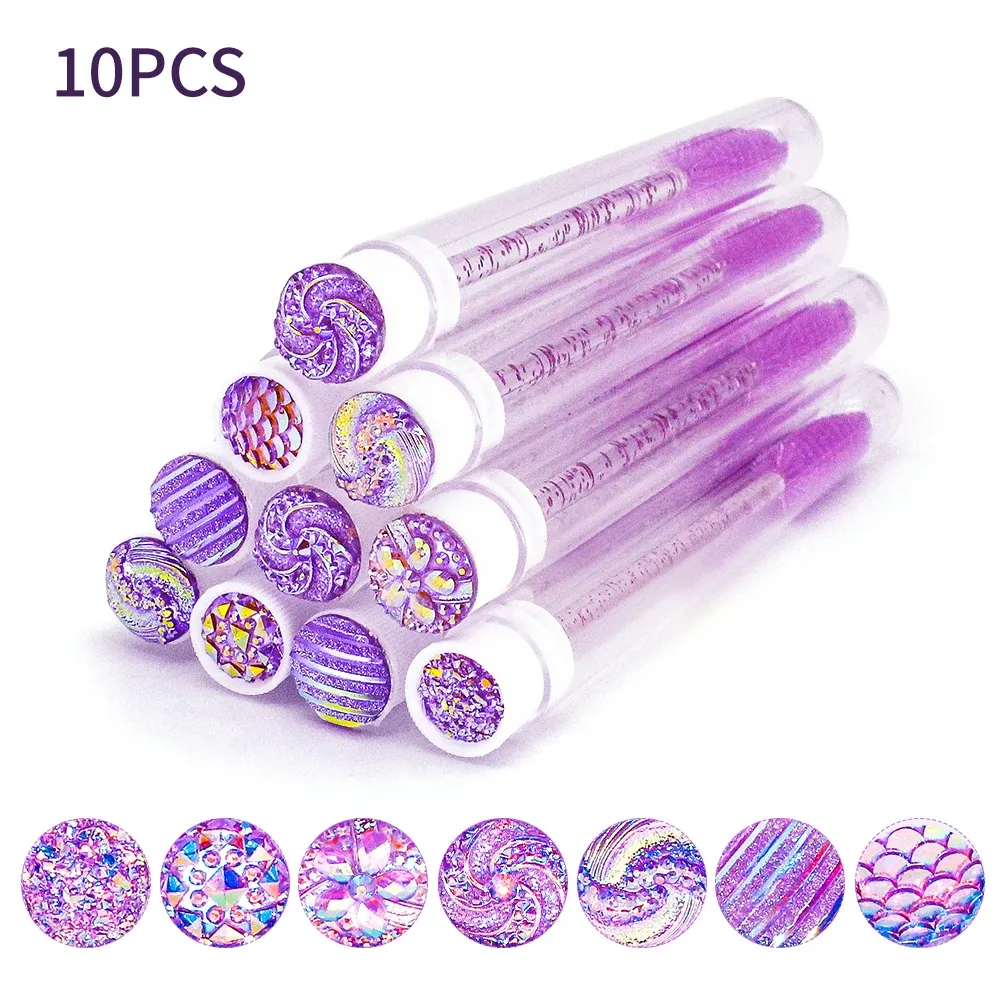 Brosses à cils jetables avec tubes réutilisables anti-poussière, lot de 10 ou 50 22