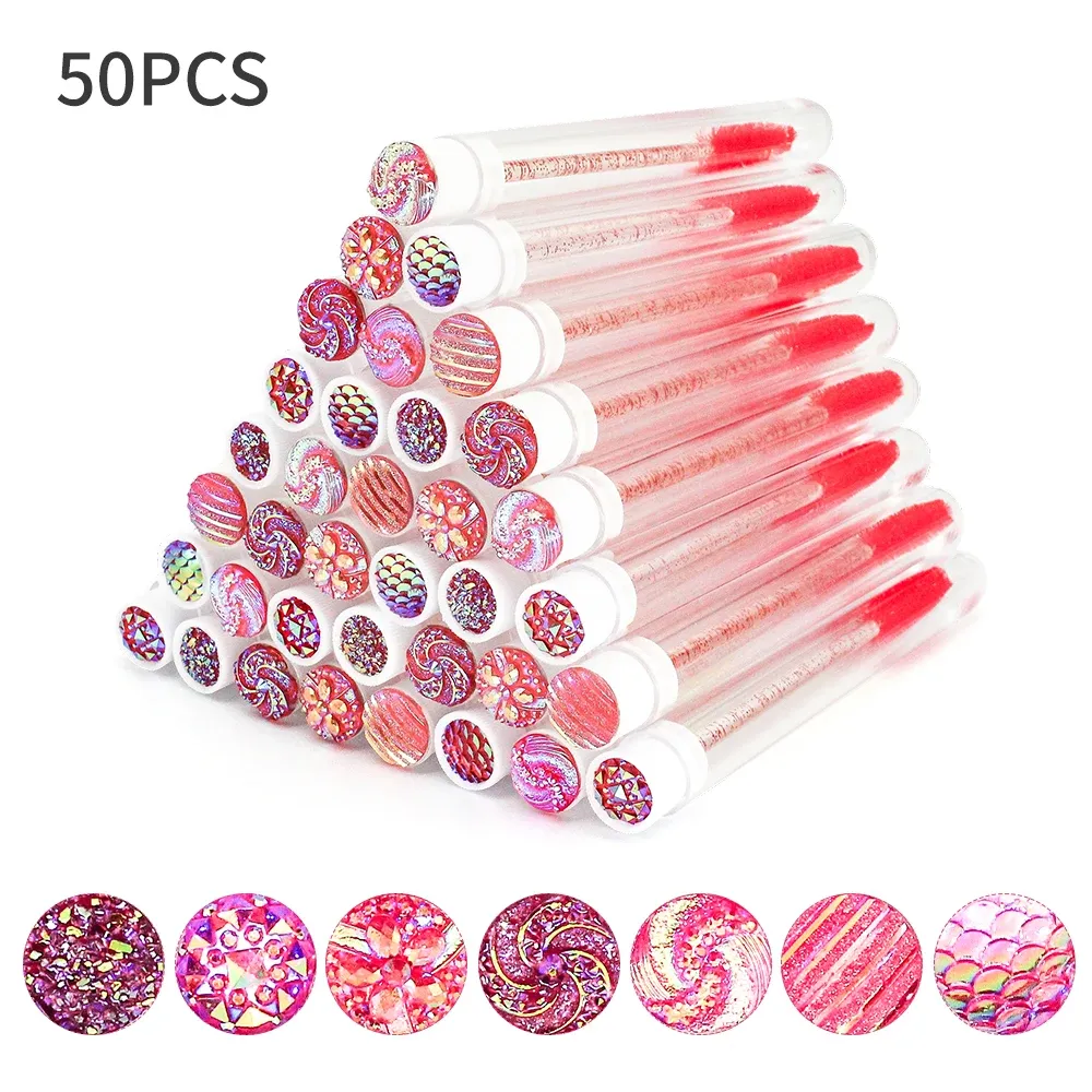 Brosses à cils jetables avec tubes réutilisables anti-poussière, lot de 10 ou 50 19