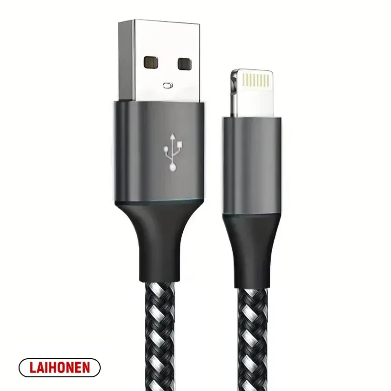 Câble USB-A vers Lightning certifié MFi, 1 m / 2 m / 3 m, compatible iPhone 14, 13, 12, 11, X, XR, Pro Max, câble de charge rapide et de transfert de données 7