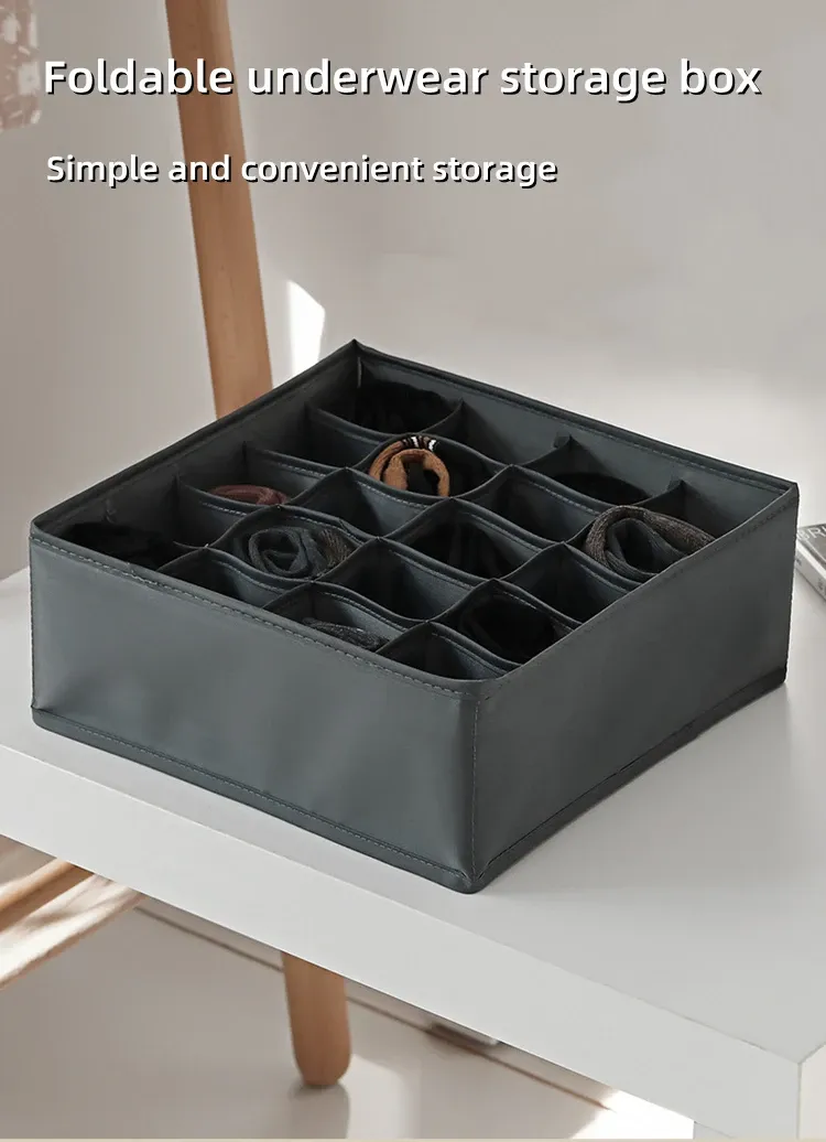 Boîte de rangement pour sous-vêtements et chaussettes en situation