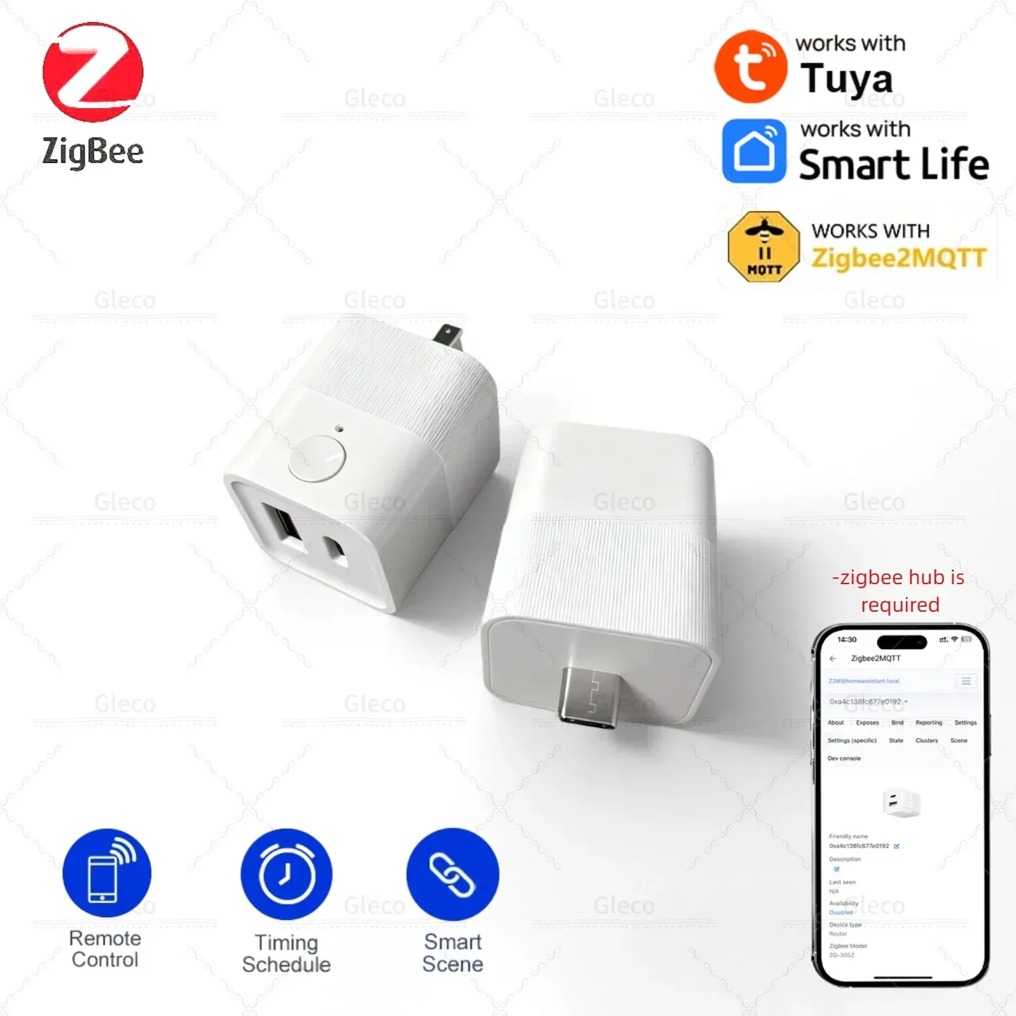 Adaptateur intelligent ZigBee double port en situation d'utilisation