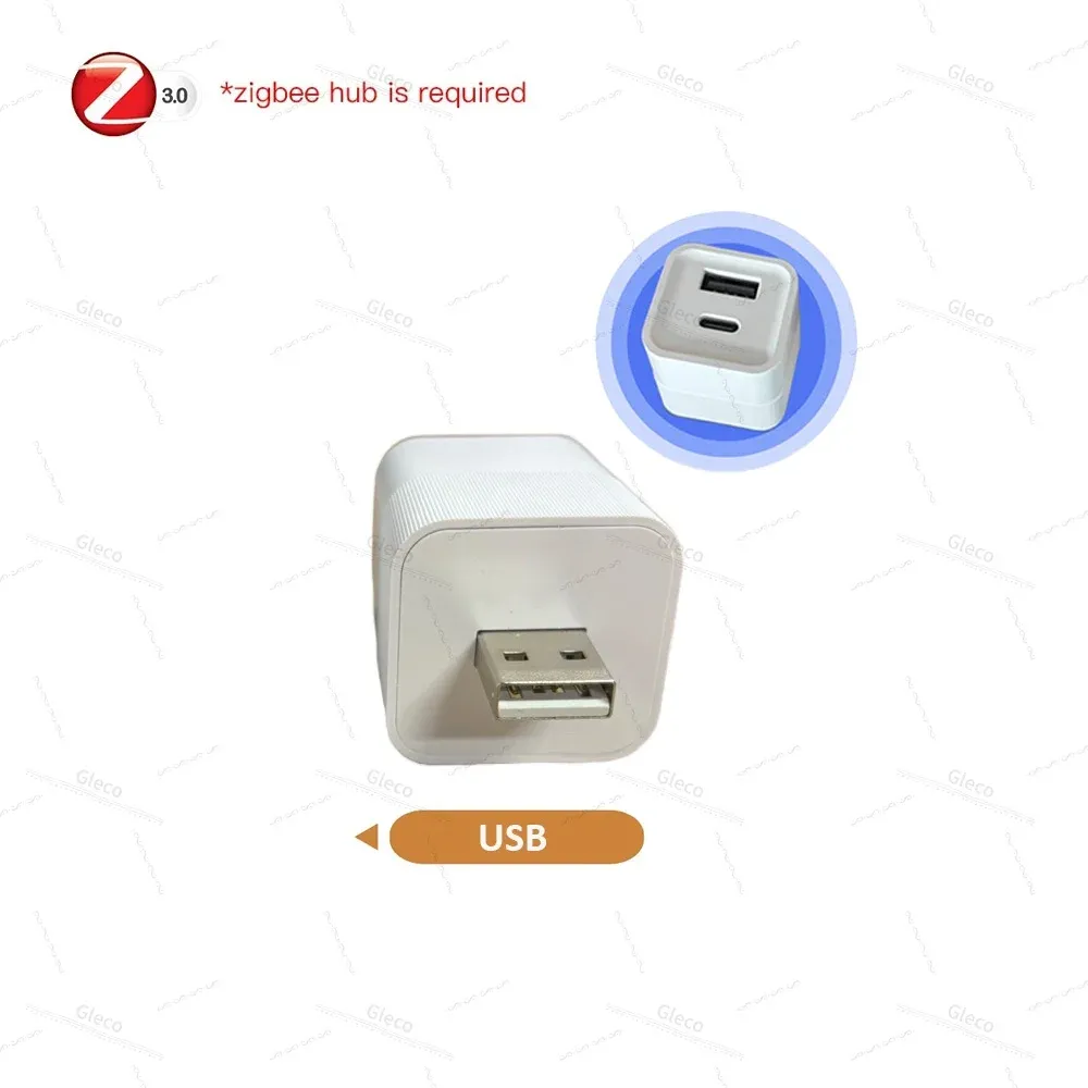 Interrupteur adaptateur Zigbee à 2 boutons, alimentation USB Micro et Type-C 5V, compatible Tuya et Zigbee2MQTT pour scènes domotiques intelligentes 7