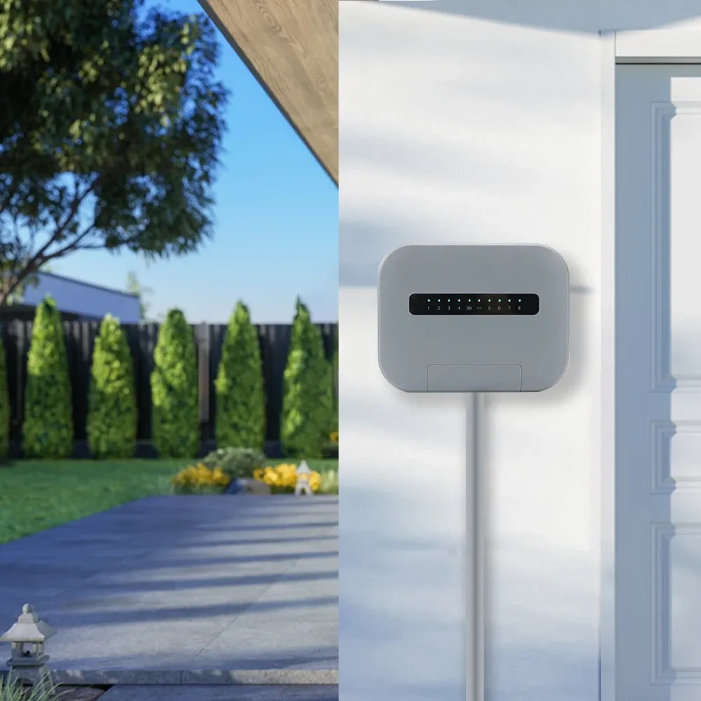 Contrôleur d'arrosage intelligent WiFi 6/8 stations, système d'irrigation à commande à distance compatible Tuya Smart Life, prise EU 2