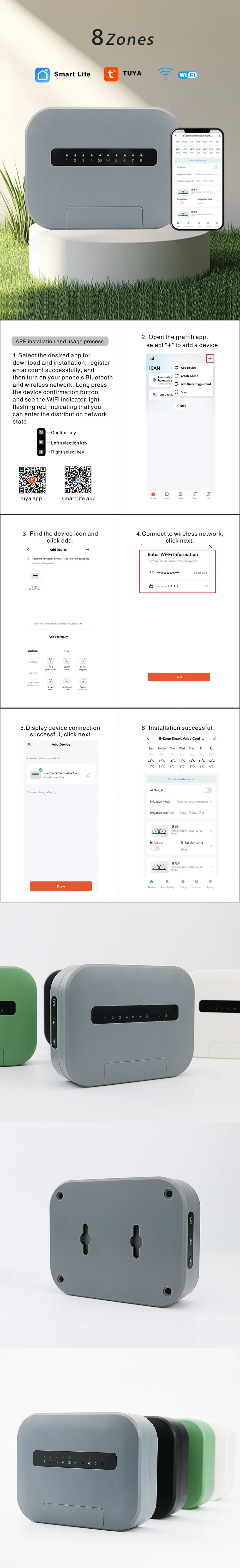 Contrôleur d'arrosage intelligent WiFi Tuya, mode d'emploi