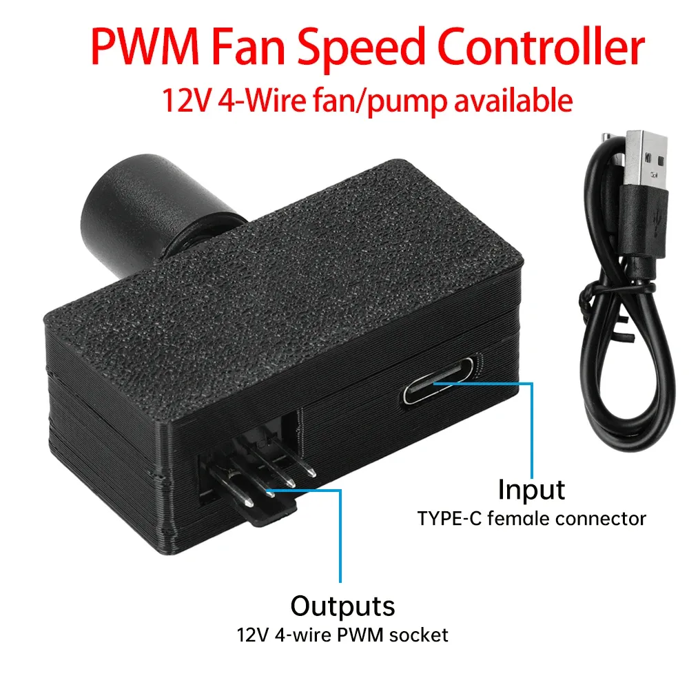 Contrôleur de vitesse PWM 4 broches pour ventilateur, alimentation USB Type-C 2