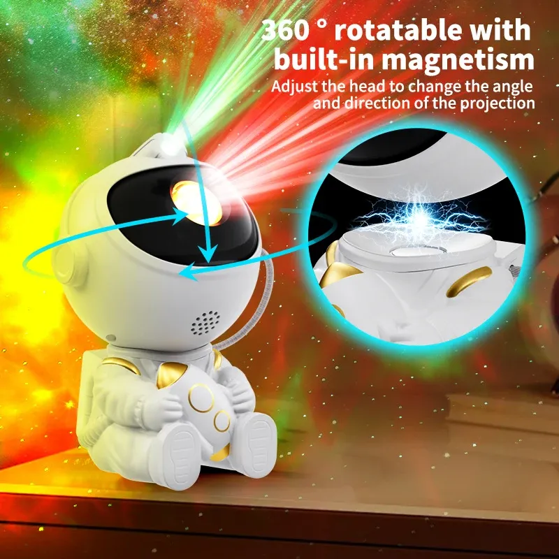 Projecteur LED Ciel Étoilé Astronaute, Veilleuse Galaxie pour Chambre d'Enfant 3