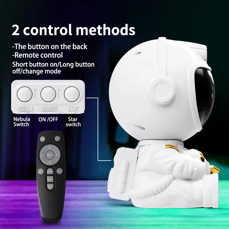 Projecteur LED Ciel Étoilé Astronaute, Veilleuse Galaxie pour Chambre d'Enfant 4