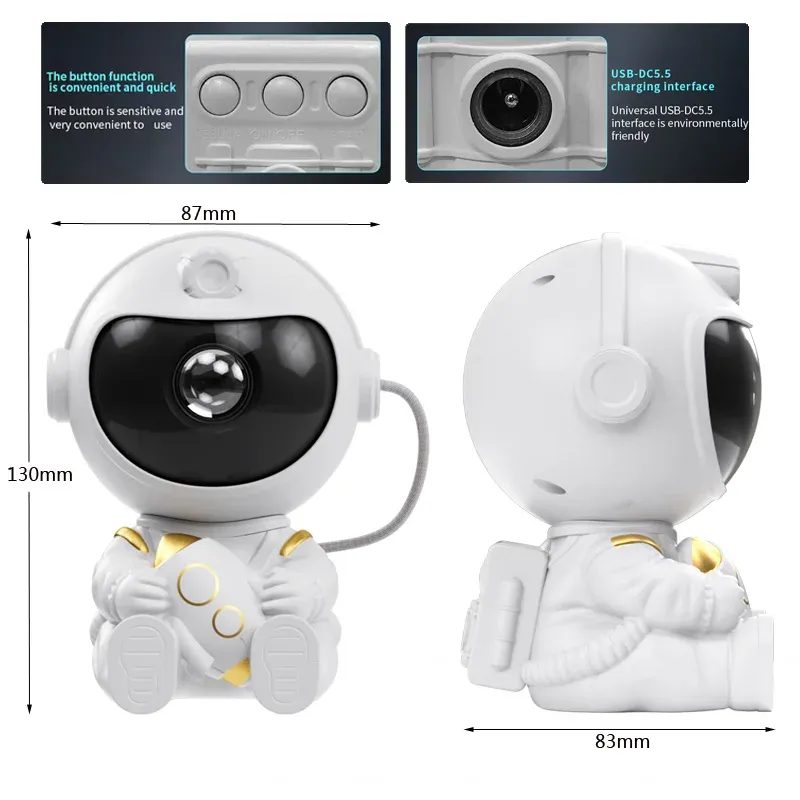 Projecteur LED Ciel Étoilé Astronaute, Veilleuse Galaxie pour Chambre d'Enfant 6