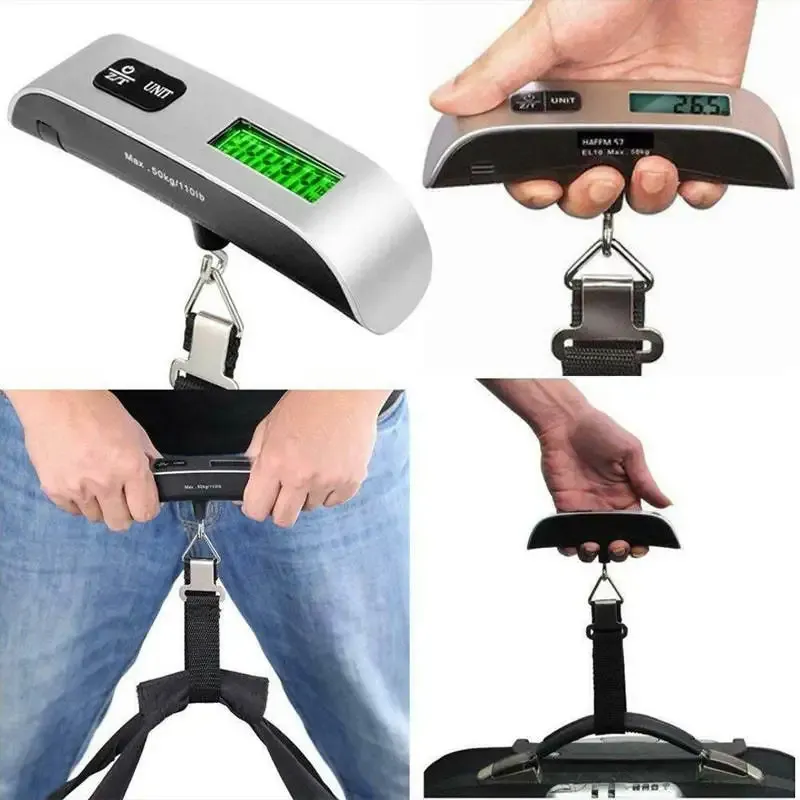Balance à bagages numérique portable, 50 kg, écran LCD, balance électronique de voyage 4