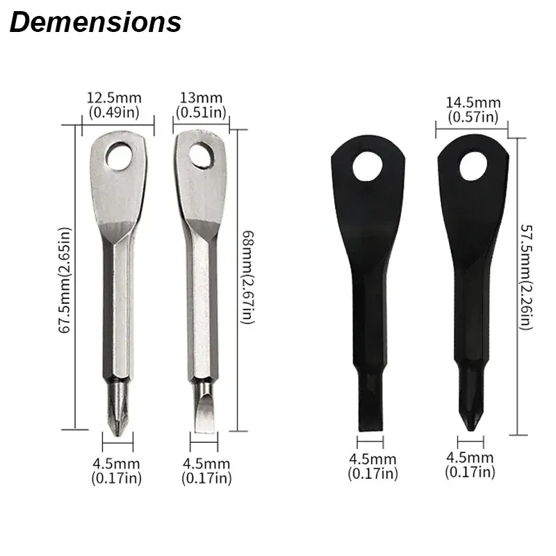 Jeu de tournevis portables à tête fendue et cruciforme, porte-clés, mini tournevis de poche, outil de réparation, gadget EDC compact 2