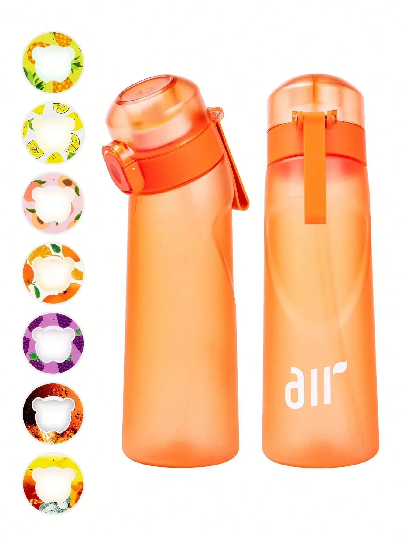 Bouteille d'eau portable transparente avec paille anti-fuite et dosette de saveur aléatoire, adaptée aux sports de plein air 18