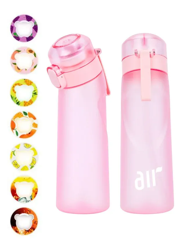Bouteille d'eau portable transparente avec paille anti-fuite et dosette de saveur aléatoire, adaptée aux sports de plein air 17