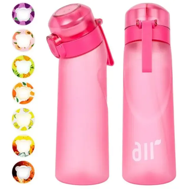 Bouteille d'eau portable transparente avec paille anti-fuite et dosette de saveur aléatoire, adaptée aux sports de plein air 7