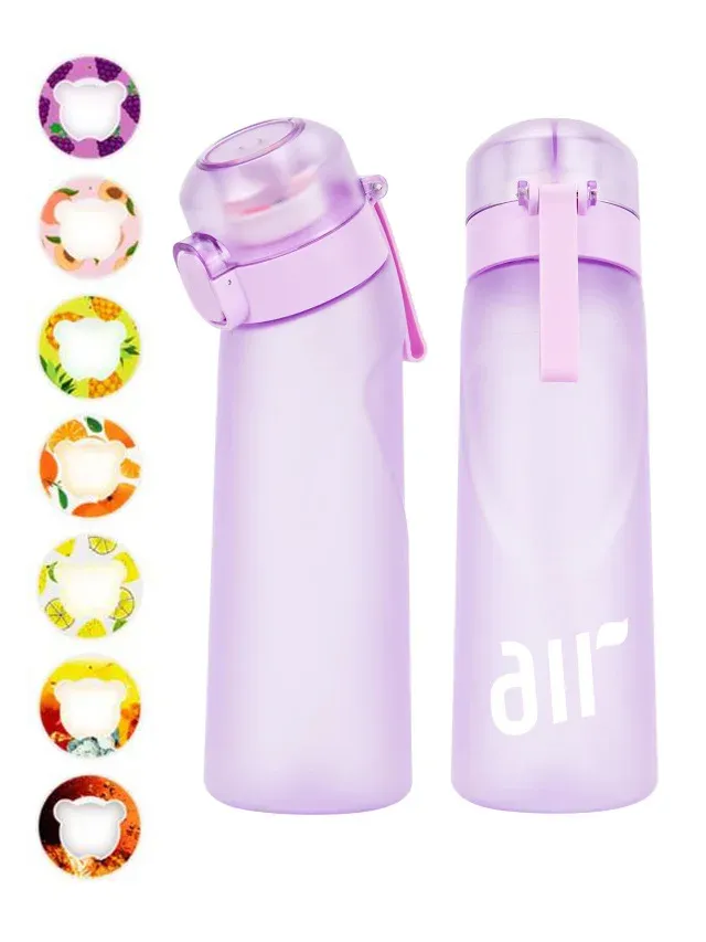 Bouteille d'eau portable transparente avec paille anti-fuite et dosette de saveur aléatoire, adaptée aux sports de plein air 12