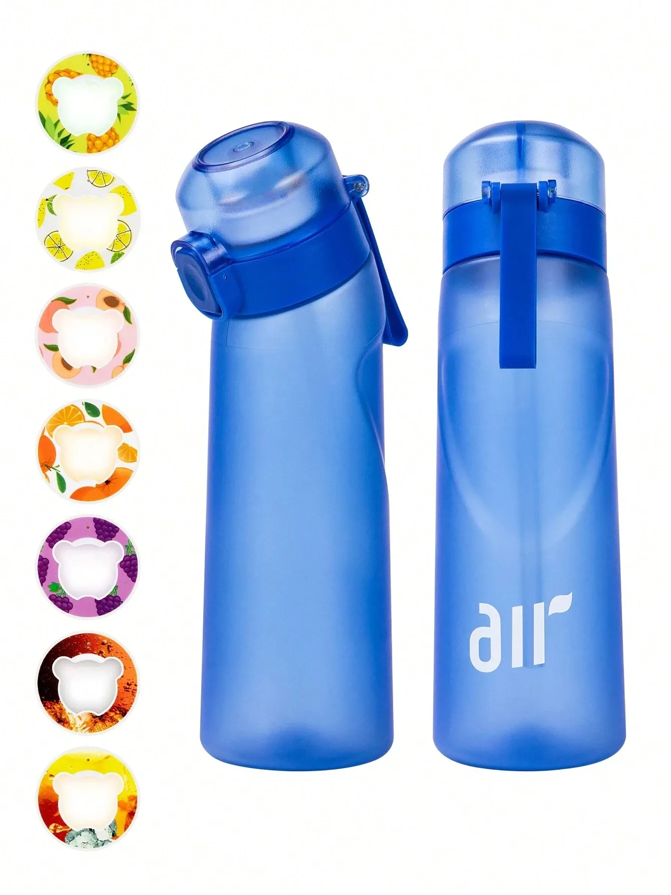 Bouteille d'eau portable transparente avec paille anti-fuite et dosette de saveur aléatoire, adaptée aux sports de plein air 11